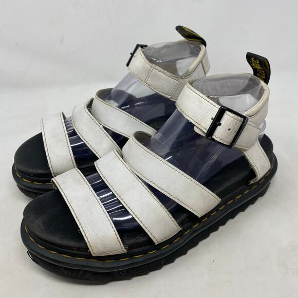 Dr. Martens Blaire White Leather Platform Sandals Women’s Size 9 - Picture 1 of 8